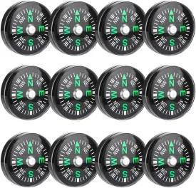 20mm 12pcs Mini Pocket Oil Filled Compass for Hiking Camping Outdoor Activities Accessory