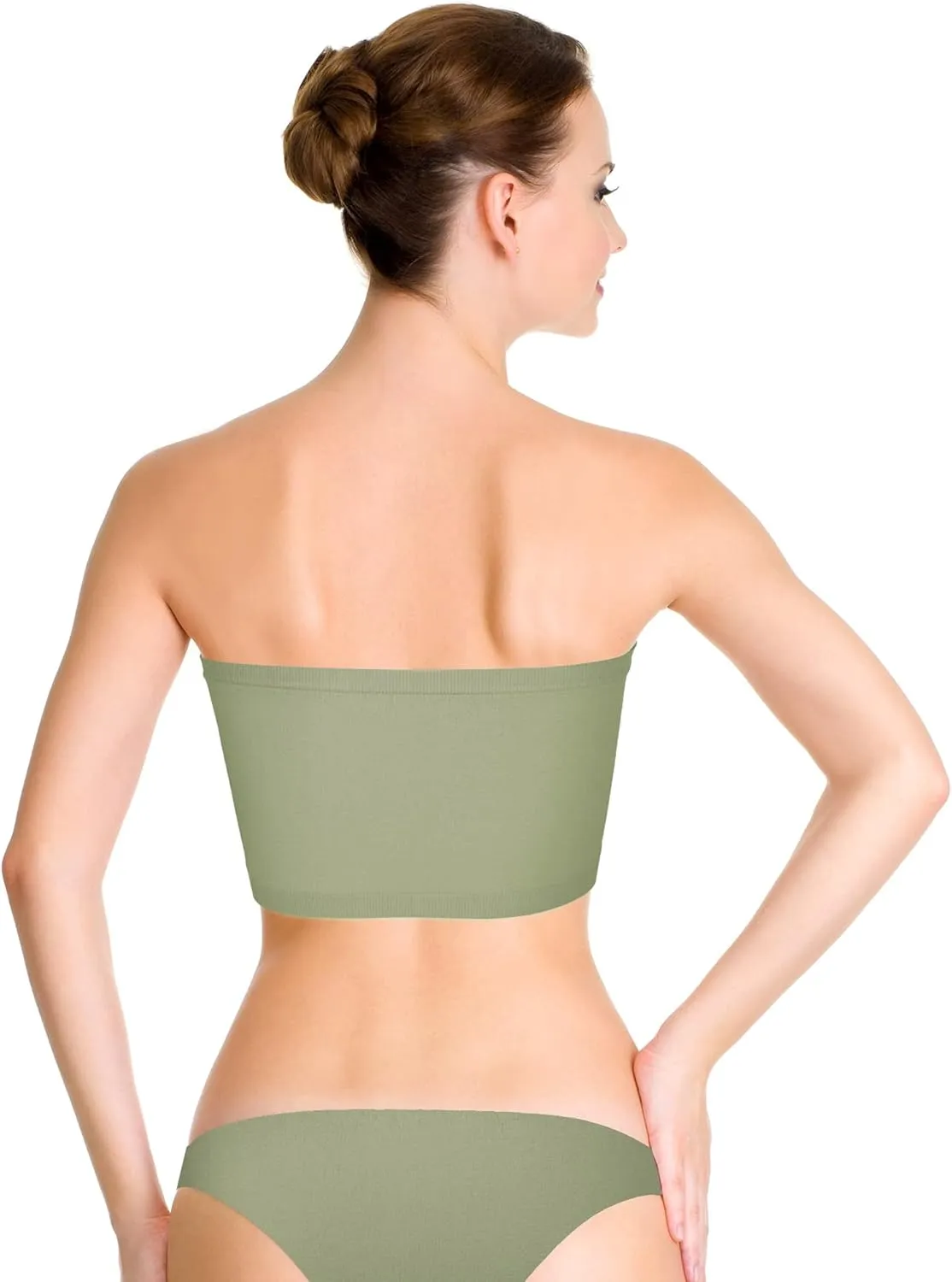 4 Pieces Women's Bandeau Bra Strapless Bralette Seamless Bandeau Non-Padded Stretch Top Bra