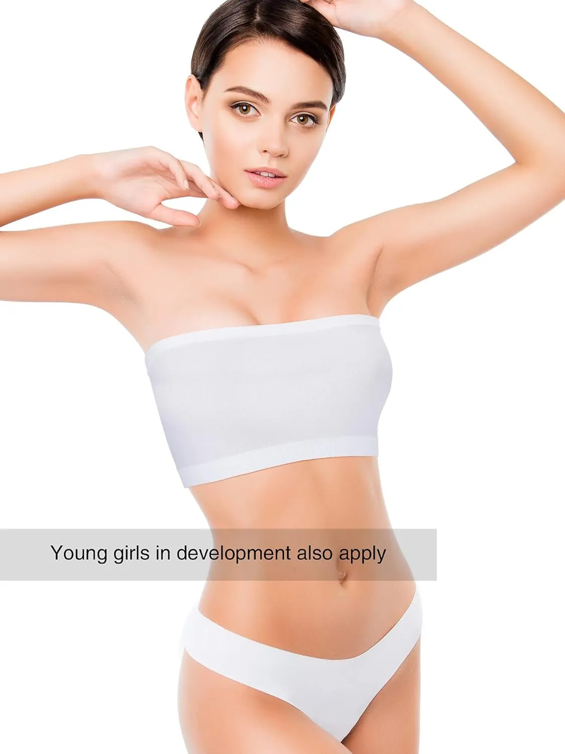 4 Pieces Women's Bandeau Bra Strapless Bralette Seamless Bandeau Non-Padded Stretch Top Bra