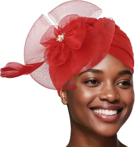 Bohend Flower Rhinestone Turbans Cap Pearl Knot Headwarp Beanie Pre Tied Head Cover Bonnet Pleated Headscarf Hat for Women