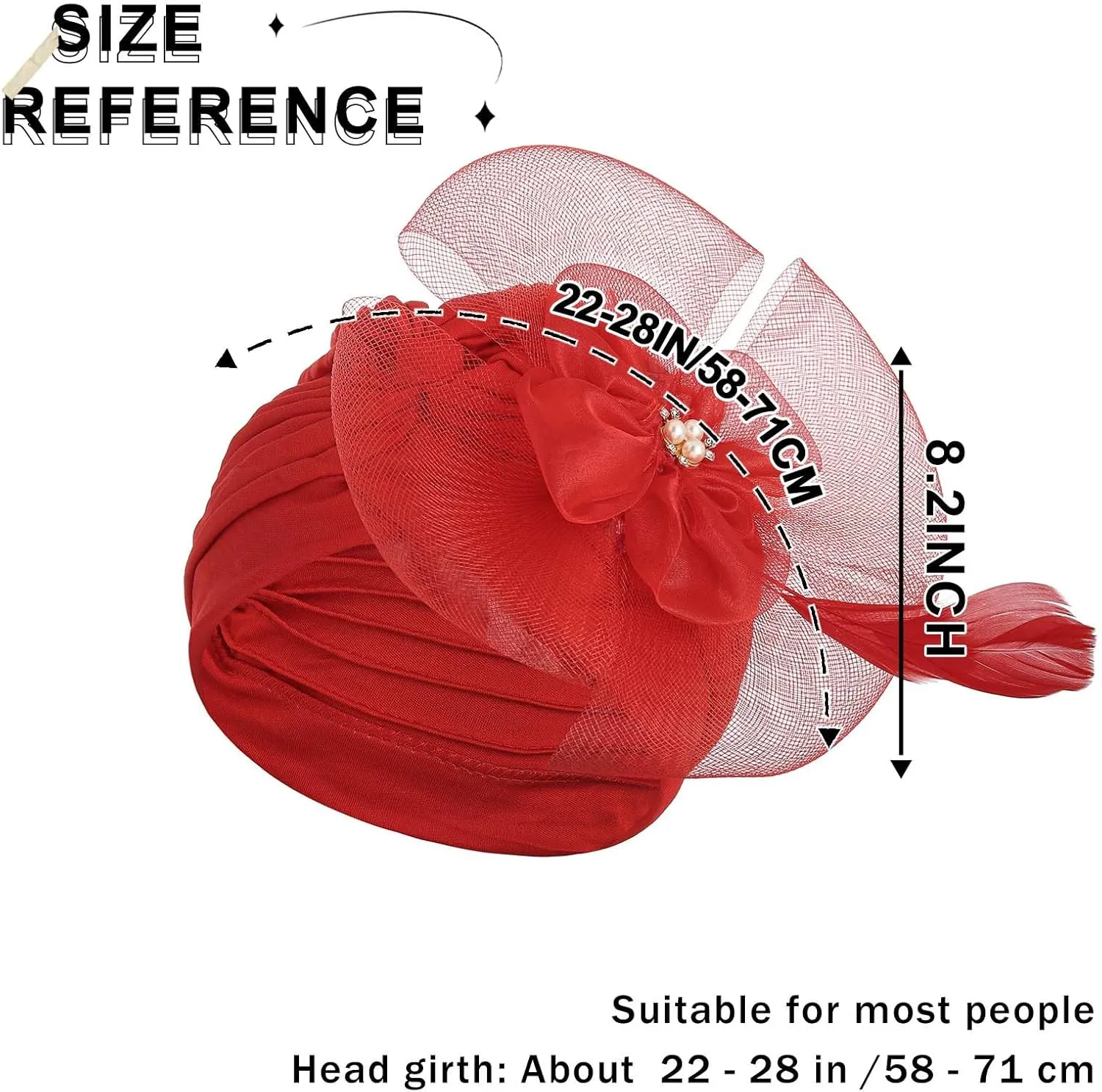 Bohend Flower Rhinestone Turbans Cap Pearl Knot Headwarp Beanie Pre Tied Head Cover Bonnet Pleated Headscarf Hat for Women