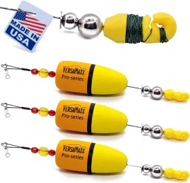 Bolt Pro Series Popping Corks for Saltwater - Patented Popping Cork Floats with Adjustable Leader Depth - Neoprene Foam Fishing Rigs Bobbers for Live Bait - Made in The USA - Set of 3