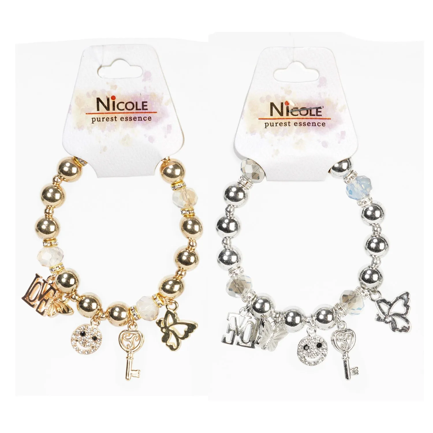 Butterfly Beaded Stretch Bracelet