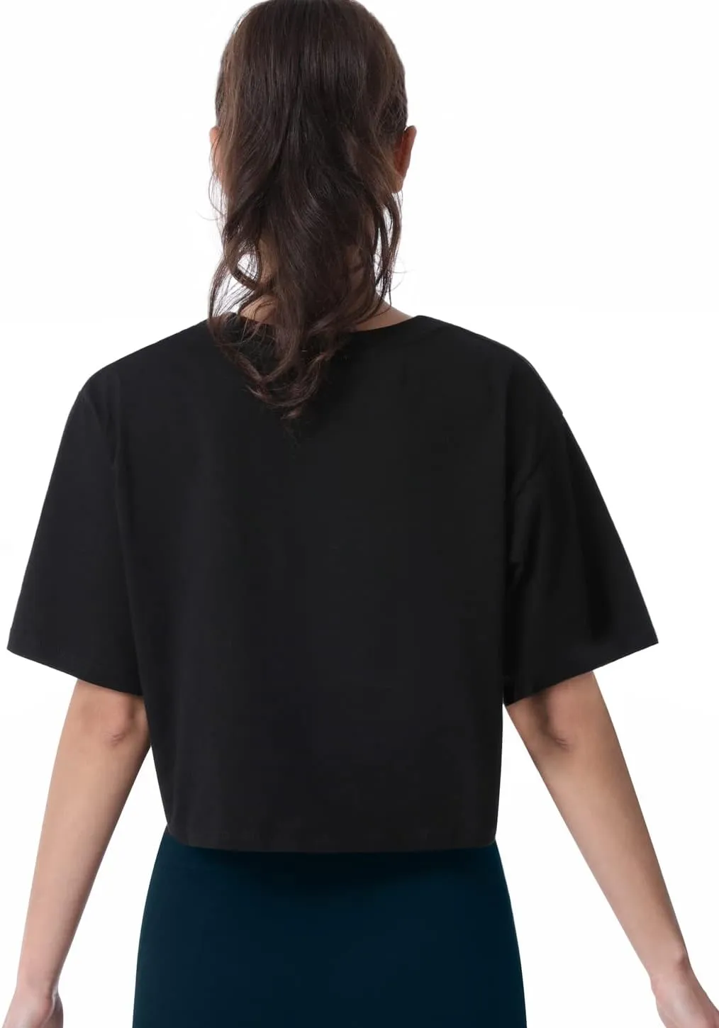 Cosy Pyro 4-Pack Women's Cotton Crop T-Shirts Short Sleeve Solid Cropped Athletic Top Round Neck Casual Workout Yoga Tees