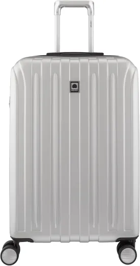 DELSEY PARIS Titanium Hardside Expandable Luggage with Spinner Wheels Checked Luggage, Silver, Checked-Medium 25 Inch