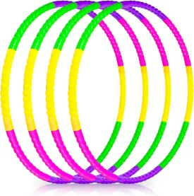 Exercise Hoops for Kids, 8 Pack Detachable & Size Adjustable Toy Color Hoop Rings for Outdoor Gymnastic Dog Agility Equipment Sports Party Games
