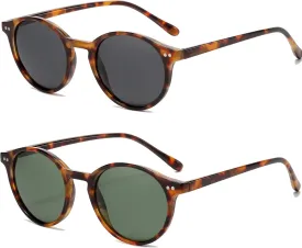 EYLRIM Classic Polarized Round Sunglasses for Women Men Vintage Style Lightweight Circle Frame Sun Glasses