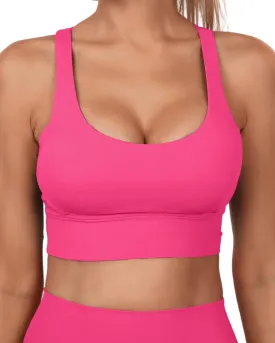Grace Form Strappy Sports Bra for Women Padded Push Up Sport Bra Athletic Running Workout Bra Yoga Bra