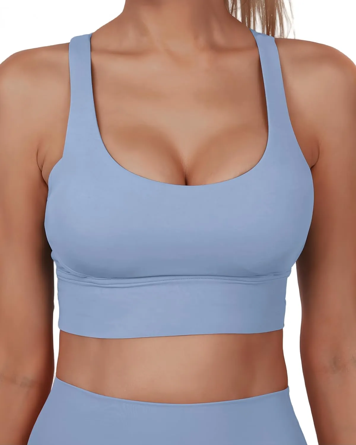 Grace Form Strappy Sports Bra for Women Padded Push Up Sport Bra Athletic Running Workout Bra Yoga Bra
