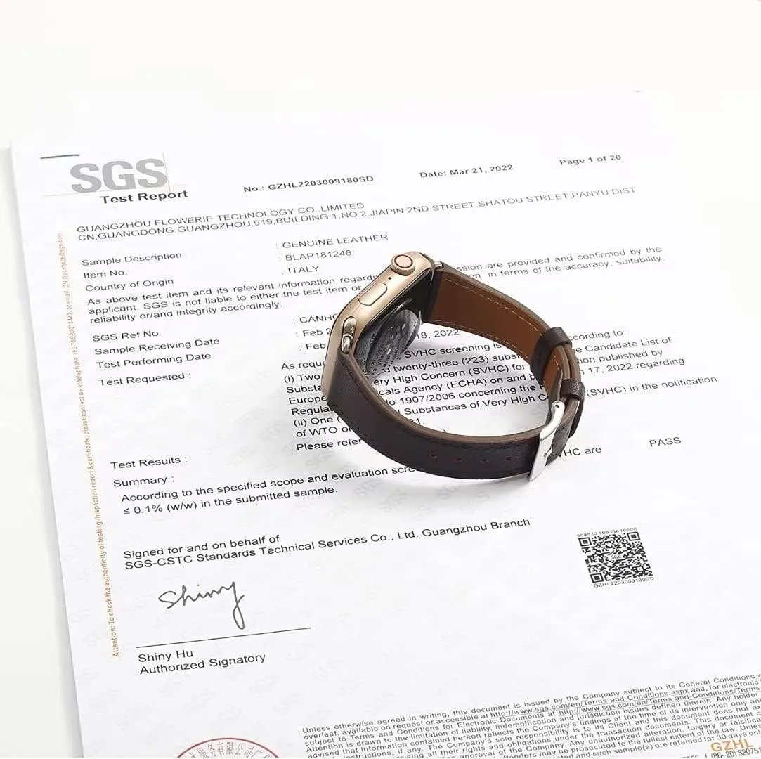 HANDODO Italian Genuine Leather Band Women for Apple Watch Series 10 9 8 7 6 5 4 3 2 1 SE SE2 Ultra 2, SGS Certified Dressy Bracelet Cute Strap for iWatch 38mm 40mm 41mm 42mm 44mm 45mm 46mm 49mm