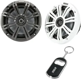 KICKER Pair of 45KM654 6.5" 2-Way Coaxial Marine Speakers with 195 Watts Peak Power