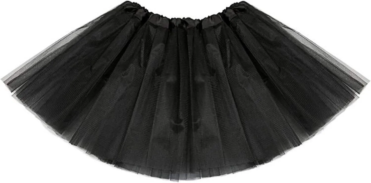 Kids Tutu Skirts 3 Layered Tulle, Fit Most 4-11 yrs Little & Big Girls for Dance Party Costume