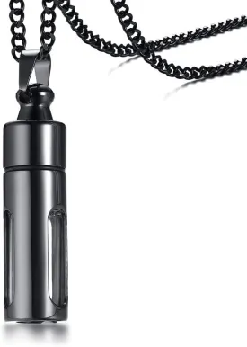MEALGUET Stainless Steel Glass Container Tube Urn Keepsake Cremation Ashes Memorial Pendant Necklace for Men Women