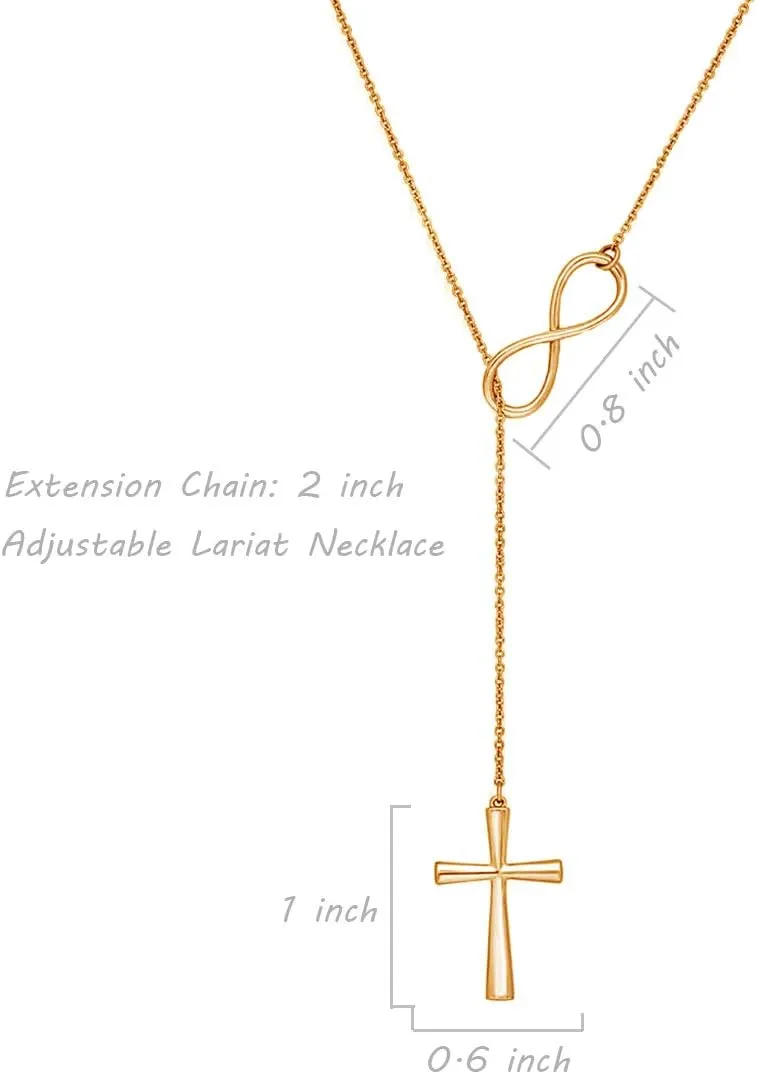 MOMOL Cross Necklace for Women 18K Gold Plated Stainless Steel Delicate Tiny Cross Pendant Necklace Christian Religious Necklace