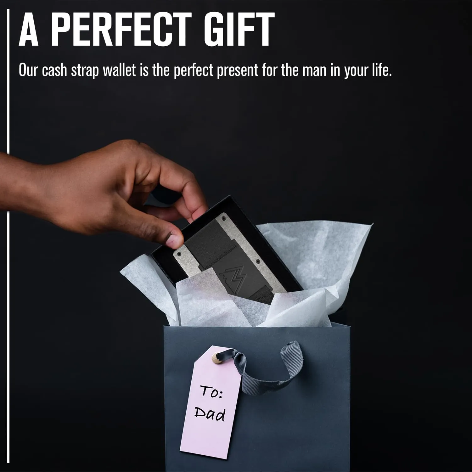 Mountain Voyage Co Minimalist Cash Strap Wallet - Slim RFID Blocking Wallet for Men & Women - Scratch Resistant, Credit Card Holder, Easily Removable Money & Cards, Aluminium Wallet (Tumbled Titanium)