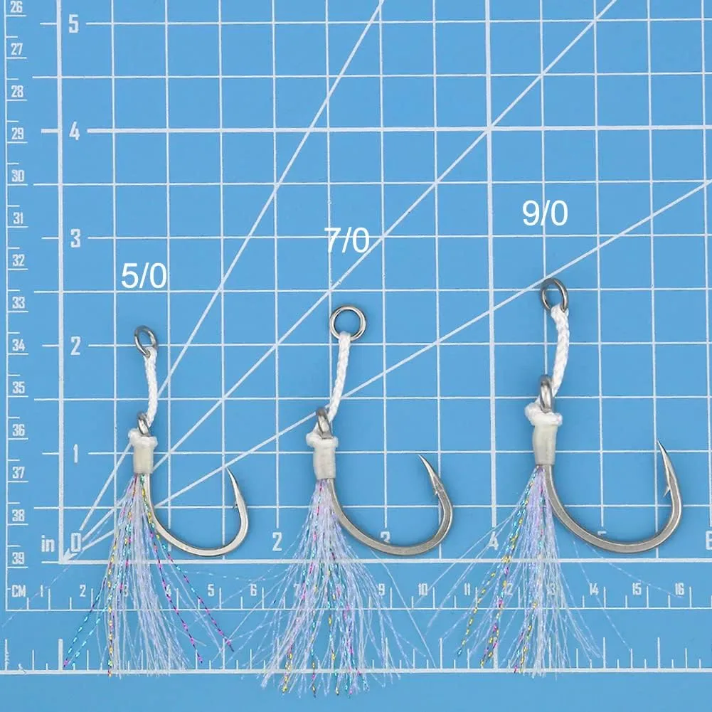 OCEAN CAT Assist Hooks Wasp Glow Jigging Jigs Slow Fast Fall Hooks Size 5/0,7/0,9/0