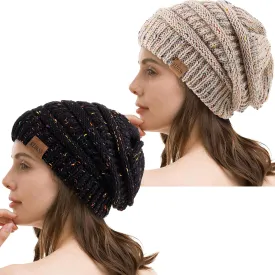 REDESS Slouchy Beanie Hat for Men and Women Winter Warm Chunky Soft Oversized Cable Knit Cap