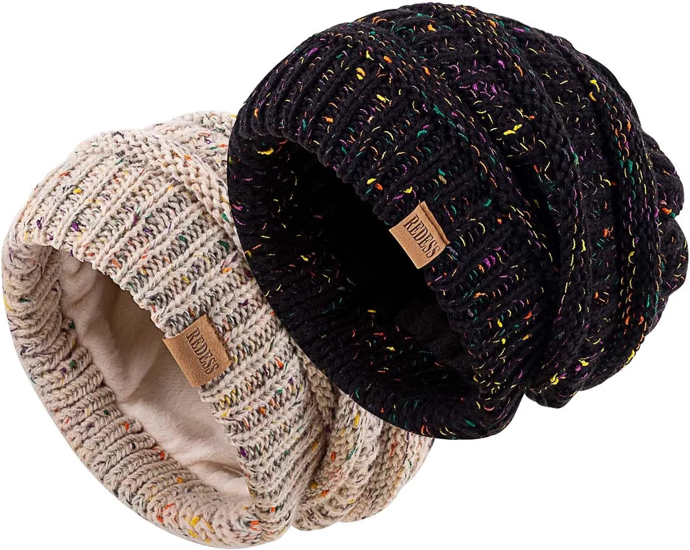 REDESS Slouchy Beanie Hat for Men and Women Winter Warm Chunky Soft Oversized Cable Knit Cap
