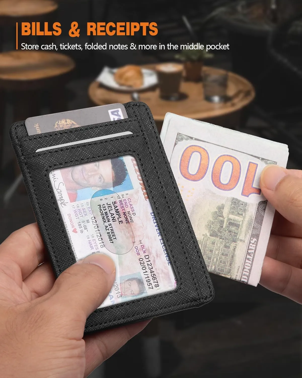 RUNBOX Slim Minimalist RFID Blocking Wallet for Men Women Front Pocket Leather Gift Box