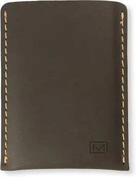 Slim Leather Wallet  Minimalist Card Holder for Men & Women  Front Pocket Design  Easy Card Access by Bottom Push  Premium Leather  Full Protection (Brown)