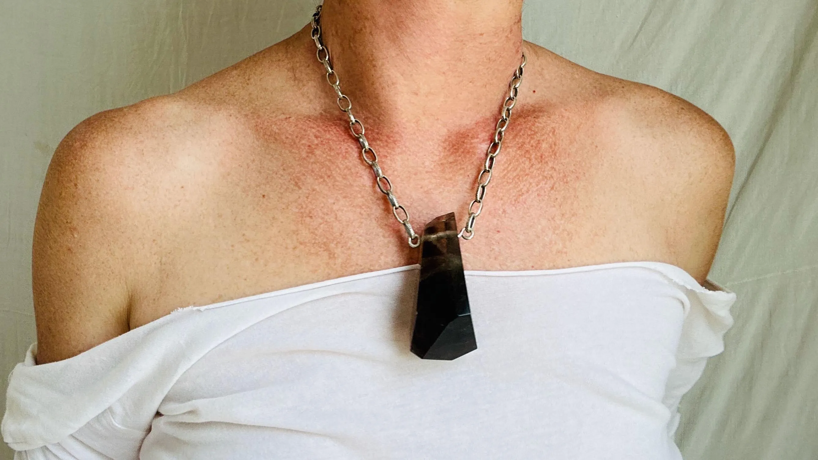 Smokey Quartz Necklace. Sterling Silver. Atelier Aadya. 2331