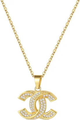 Stylish CZ Letter Necklace - 18K Gold Plated Women's Gift Idea - Women's Jewelry Accessory