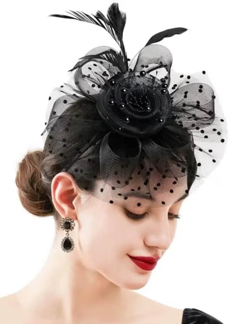 WOVOWOVO Women's Fascinators Hats Fascinators for Women Tea Party Cocktail Wedding Headwear Headband for Women Girls