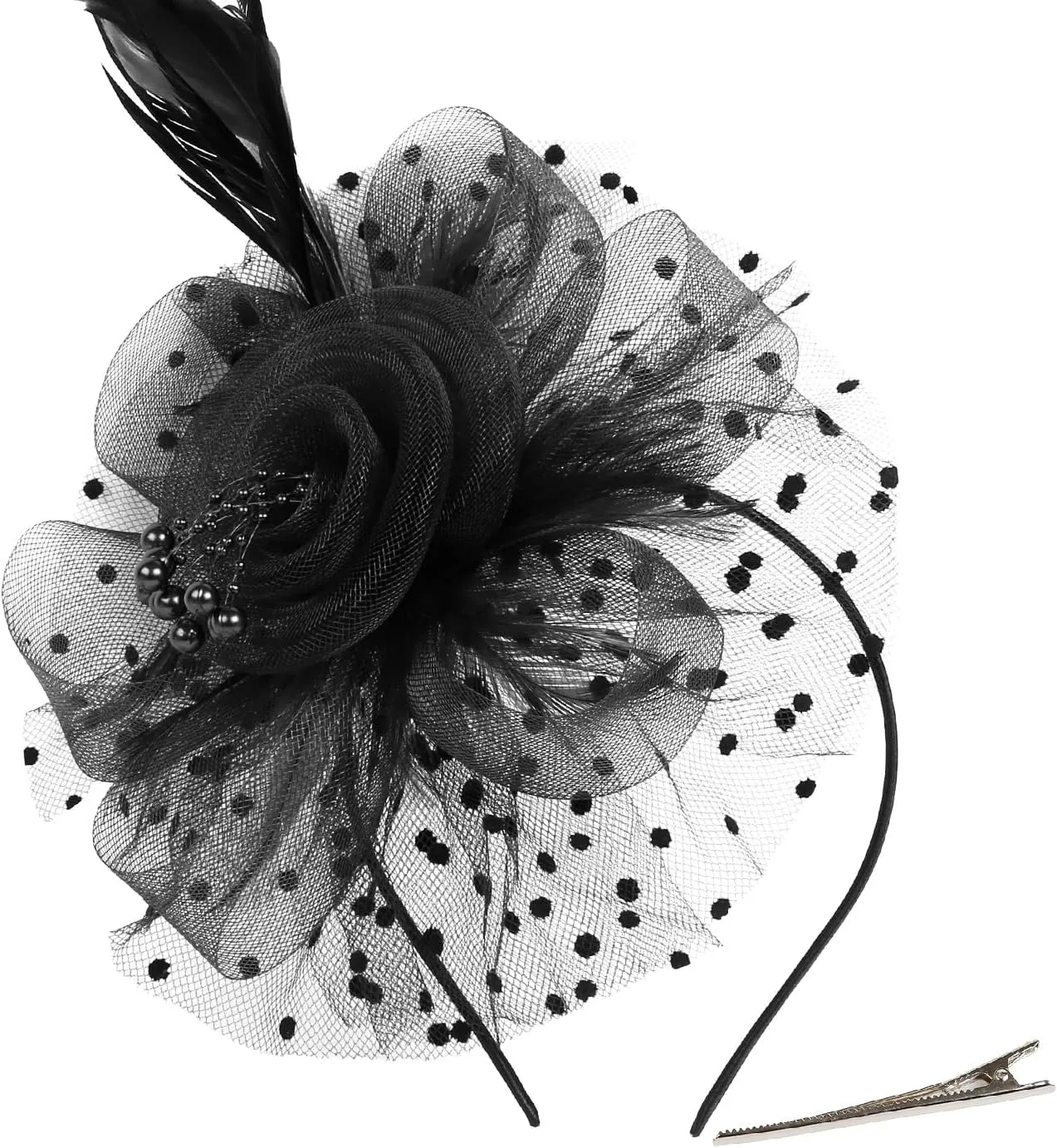 WOVOWOVO Women's Fascinators Hats Fascinators for Women Tea Party Cocktail Wedding Headwear Headband for Women Girls