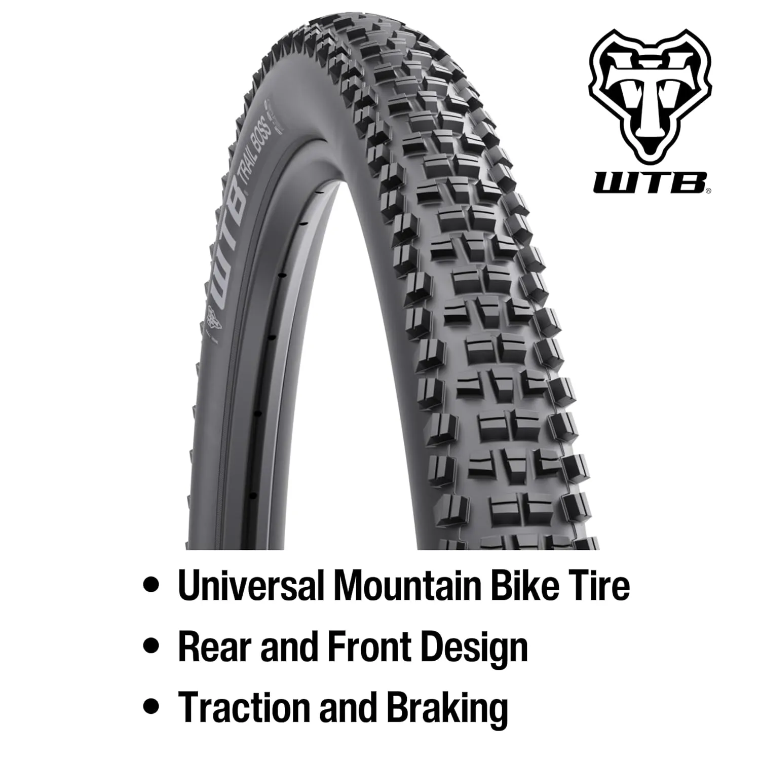 WTB Trail Boss 27.5" x 2.25" Mountain Bike Tire, Wire Bead, 30tpi, Aggressive Tread for Trail Riding, Superior Grip & Durability, Ideal for Loose and Rocky Terrain